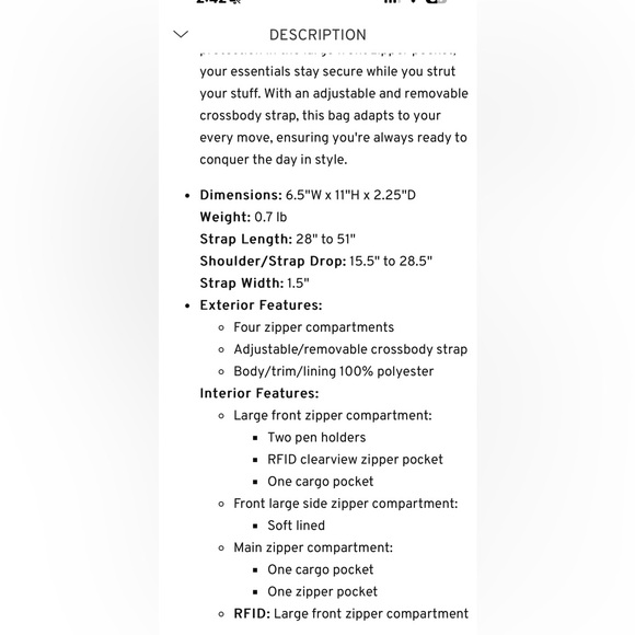 LUG TAILBACK Black, NWT - Picture 8 of 8